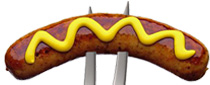 Sausage With Yellow Mustard